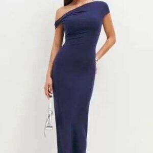 NEW Reformation Jamen Knit Bodycon Midi Dress - XL - Danube Blue
